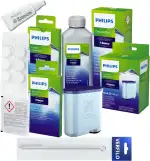 Pflegeset für Kaffeevollautomaten kompatibel mit: Wasserfilter CA6903/10, Entkalker CA6700, Reini...