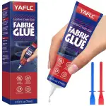 YAFLC Textilkleber permanent 75ml, Stoffkleber für Patch, transparenter Stoffkleber für Kleidung,...