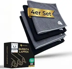Barista Legends Barista Lappen [4er Set] 30x30 cm für Siebträgermaschine extra saugstarkes Mikrofase
