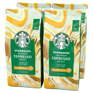 STARBUCKS Blonde Espresso Roast, Helle Röstung, Ganze Kaffeebohnen 450g (4er Pac