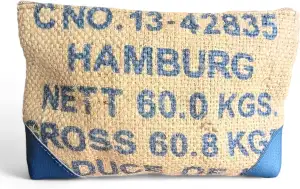 Van DER ELV - Kulturbeutel, Kosmetiktasche, Upcycling Kaffeesack, Unikate, Fair 