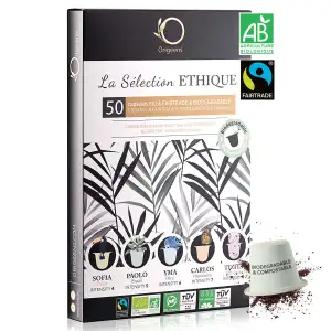 Nespresso Kapseln Kompatibel | BIO FAIRTRADE Arabica Kaffee in Kapseln Biologisch abbaubar | Premium Probierset mit 50 Kaffeekapseln | Traditionelle Röstung