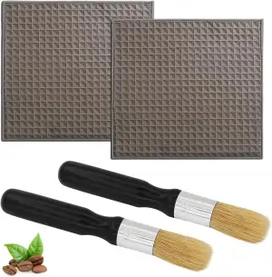 Barista Pinsel Set, 4-teiliges Reinigungsset Für Kaffeemaschinen, Inklusive 2 Reinigungspinsel Und 2 Waffeltücher, Ideal Für Baristas Und Kaffeeenthusiasten