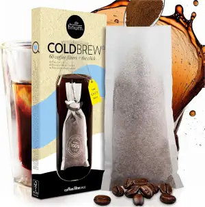 finum® COLDBREW 60 COFFEE FILTERS + THE CLICK, Coldbrew Kaffeebereiter, Papier-K